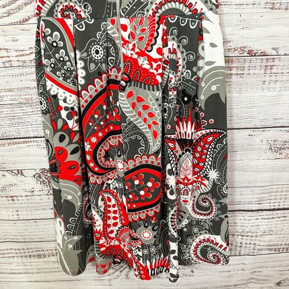 LulaRoe Amelia Black, Gray, Red, and White Fit and Flare Dress, EUC, Size XS - Picture 8 of 11